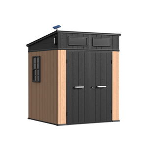 Caseta de Almacenamiento Multifuncional Grande con Doble Puerta de Resina Plástica, Organizador de Equipos para Exteriores, <span class=keywords><strong>Armario</strong></span> de Almacenamiento Vertical Prefabricado - Product Image 1