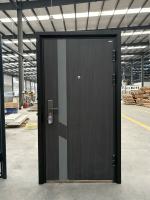 Portes extérieures à double entrée avant avec construction antivol en acier pour la sécurité de la maison-Design contemporain