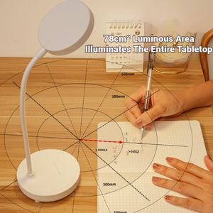 Lampe de lecture de bureau à tête ronde avec chargement USB, protection des yeux, trois couleurs réglables, flexible, lampe de table LED - Product Image 6