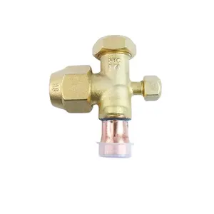 Sanhua válvula de parada de cobre, peças de refrigeração 1/4, válvula dividida de serviço