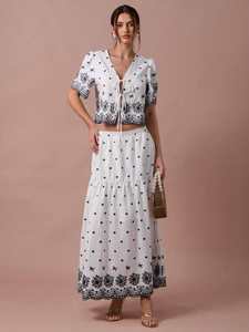 ชุดเซ็ตผ้าฝ้ายเนื้อดีคุณภาพสูงสำหรับผู้หญิง สวมใส่ในงานปาร์ตี้หรืองานเฉลิมฉลอง จากซัพพลายเออร์อินเดีย - Product Image 2