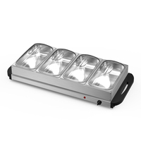 Ensemble de 4 réchauds de buffet de 2,5 pintes, résistants au four, en acier inoxydable, pour service de buffet et maintien au chaud des aliments, chaleur réglable pour usage domestique, 10 pintes au total