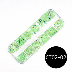 เล็บ Ab แบนรูปเพชรแก้วหินที่มีสีสันรุ้ง3D เพื่อความงาม - Product Image 6