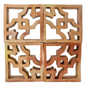 Pannello Decorativo da Parete Sirocco in Terracotta con Design Geometrico Quadrato - Product Image 2