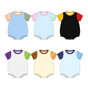 Ropa de Dormir para Bebés, Mono de Burbuja de Color Sólido, Unisex, de Algodón, al por Mayor, Suave, para Recién Nacidos, Estilo Moderno - Product Image 1