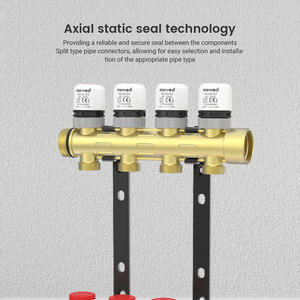 Collettore per <span class=keywords><strong>Riscaldamento</strong></span> <span class=keywords><strong>a</strong></span> <span class=keywords><strong>Pavimento</strong></span> Flessibile in Ottone con Valvola <span class=keywords><strong>a</strong></span> Sfera e Flussometro, 8 Vie, Resistente al Fuoco, Facile Installazione per Yi.A8 - Product Image 2