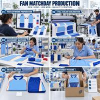 FAN MATCHDAY Maßgeschneiderte Fußballuniform OEM ODM Sublimations-Fußballtrikot-Set Geringe Mindestbestellmenge 100% Polyester Schnelltrocknend