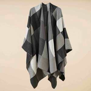 Poncho Largo de Lana para Mujer, 150*130cm, Bufanda de Invierno, Chal Pashmina, Venta al Por Mayor - Product Image 3