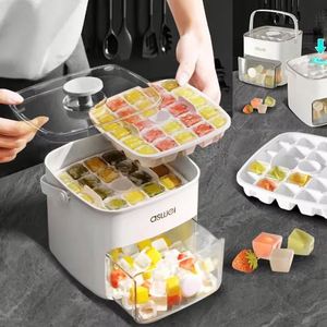 Food Grade Home Refrigerator Press Ice Compartment <b>Storage</b> Ice <b>Cube</b> Mold Tray Box Making Ice Ball Molds - Product Image 3