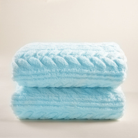 Jeté personnalisé en jacquard et sherpa, double face avec revers en polaire corail, 100% polyester, tressé 3D texturé, décoratif pour canapé