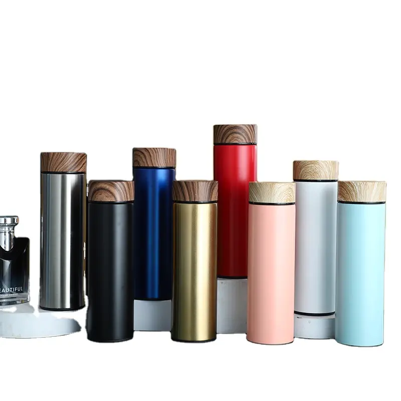 AXF New design 500ml wholesale double wall stainless steel bamboo tumbler travel water bottles bamboo water bottle eco friendly