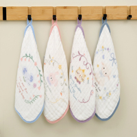 Foulard rectangulaire pour enfant en gaze six couches à impression numérique, bavoir, chiffon de visage 28*28cm, doux, absorbant, réutilisable, personnalisable
