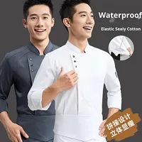 Automne hiver à manches longues Chef uniforme ensemble élastique imperméable restauration vêtements de travail pour hôtels Restaurants cuisson-haut motif