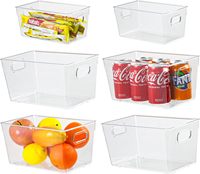 Meilleures ventes : 6 bacs de rangement en plastique, 2 tailles, transparents, pour l'organisation et le rangement de la cuisine et du garde-manger