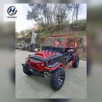 Dune Buggy 350CC à essence rouge tout-terrain pour utilisation extérieure avec phares ronds