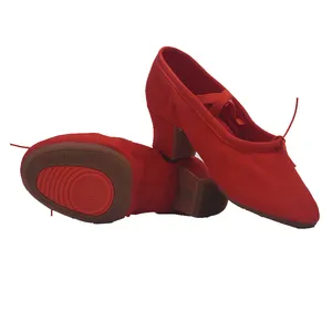 Red rubber-soled ballet Shoes Adult Teacher shoes 5cm Belly Dance High Heels 106