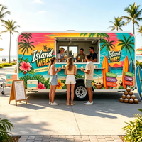 Camion de café, restaurant mobile, hot-dogs, glaces, frites, camions de restauration en fibre de verre, cuisine mobile, remorque alimentaire