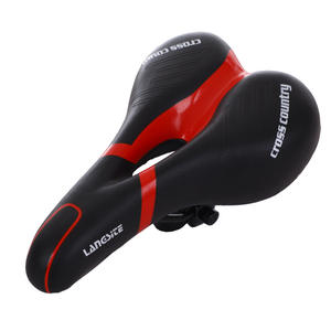 Sillín de bicicleta Langsice Cross Country, color negro y rojo, cómodo cojín para asiento de bicicleta para bicicleta plegable de montaña y carretera 1803 - Product Image 1