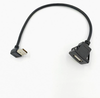 Kabel Ekstensi USB A Female dan Type C Female Square Snap in Panel Mount untuk Dashboard Mobil, Kabinet, Enclosure, OEM