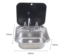 Évier de cuisine compact pour camping-car, en acier inoxydable 304, cuve carrée avec robinet, design moderne, accessoires pour camping-car