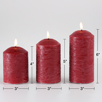 Bougie LED à flamme vacillante en forme de spirale ondulée rouge, à flamme réelle en cire de paraffine, alimentée par batterie, décoration d'intérieur de Matti