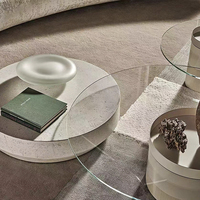 Morden Verre trempé rond de haute qualité pour table basse Table décorative en verre