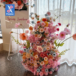 <span class=keywords><strong>Promise</strong></span> Pink Flower Runner untuk Dekorasi Pernikahan, Runner Bunga Artificial untuk Latar Belakang Lantai - Product Image 1
