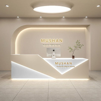 Comptoir de caisse, petite table de bar, style moderne minimaliste de luxe léger, bois massif, écologique, bureau de réception pour magasin de vêtements