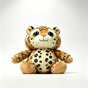 Customized Floral leopard <b>plush</b> toy, vintage flower spotted cheetah stuffed animal, jungle <b>cat</b> soft doll - Product Image 5