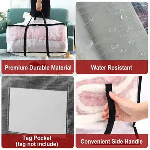 Durable 93L Clear Moving Supplies For Large Saving Moving Bags