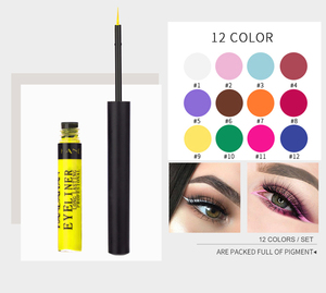 Handaiyan – Lot de 12 Eyeliners Liquides Véganes <span class=keywords><strong>Orange</strong></span> et Noir, Couleurs Vives, Longue Tenue, Séchage Rapide, Fini Mat - Product Image 3