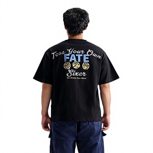 Camiseta Negra de Manga Corta para Hombre con Estampado de Letras en la Parte Delantera, Corte Regular, Diseño Casual de Cuello Redondo en Jersey de Algodón - Product Image 2