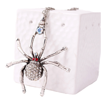 Broche vintage en forme d'insecte araignée avec gros cristaux, pour femme, ornée de strass colorés, idéale pour les fêtes et mariages