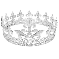 Couronne royale de qualité supérieure, en métal plein, plaquée argent et or, pour homme et garçon