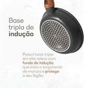 Juego de Ollas y Sartenes de Cerámica Moderna con Revestimiento de Mármol, Tapas de Vidrio, Asas de Baquelita, Antiadherente, 6 Piezas, de Aluminio, Compatible con Inducción - Product Image 3