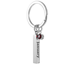 Jinzhu2 pierre <span class=keywords><strong>d</strong></span>'anniversaire, porte-clés en acier inoxydable, sac à dos cadeau pendentif de <span class=keywords><strong>d</strong></span>écembre, porte-clés - Product Image 5