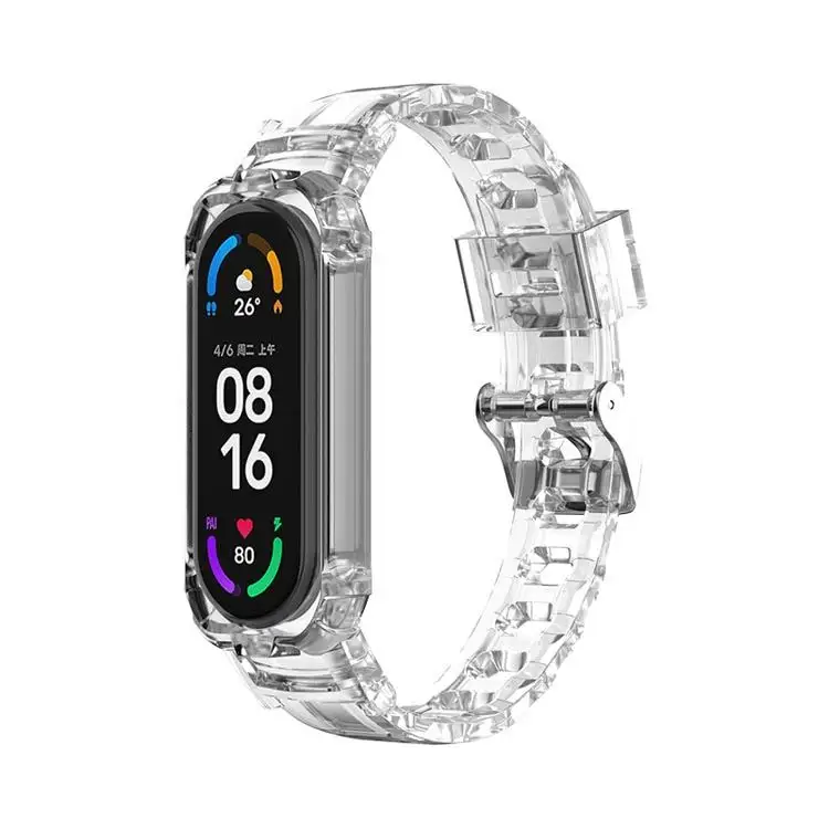 Best Selling Items Durable TPU Sport Clear Crystal Mi Smart Watch Band For Xiaomi 3/4/5/6 Smart Watch Band