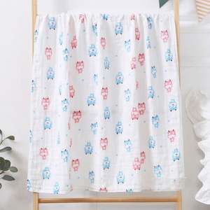 Popular Wholesale Custom 110*110 cm 100% Cotton Muslin Swaddle Wrap <b>Baby</b> <b>Blanket</b> - Product Image 4