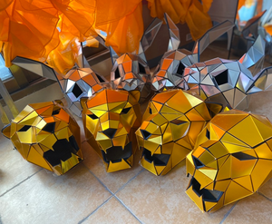 Stage Performance Wearable mirror leopard headgear animal cosplay hat mirror <span class=keywords><strong>cougar</strong></span> rabbit hat headdress for sale - Product Image 2