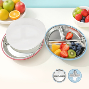 Plato Grande de Acero Inoxidable de 20 cm para Bebé con Base de Succión de Silicona y Tapa, Plato Multifuncional para una Alimentación Saludable, Libre de BPA - Product Image 6