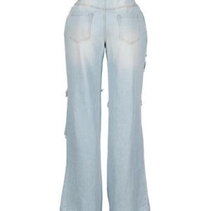 Vaqueros de moda para mujer, pantalones de mezclilla de estilo urbano para entrenamiento con bolsillos, vaqueros cargo casuales lavados y holgados para mujer - Product Image 3