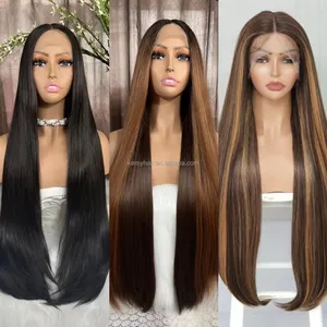 Wholesale Synthetic Lace Front Wigs Silky Straight HD Lace High Quality Glueless Wigs High Temperature Fibre for Black Women