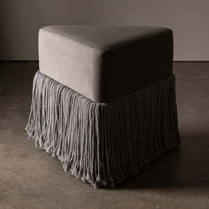 Modern Durable Triangular <strong>Mustard</strong> Velvet <strong>Footstool</strong> Ottoman Living Room Furniture Farmhouse Pouf Stools and Ottomans for Bedroom - Product Image 3