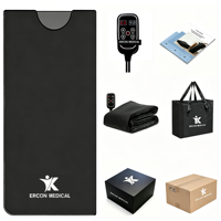 Couverture de sauna infrarouge lointain ERCON en fibre de carbone, chauffante, étanche en cuir PU, avec télécommande, pliable pour la récupération post-entraînement