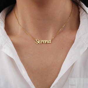 Collana con Targhetta Personalizzata in Acciaio Inossidabile Fatta a Mano, Stile Esplosivo Dorato, Regalo di Tendenza per Donne e Uomini con Nome Personalizzato - Product Image 4