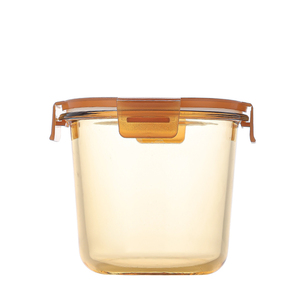 Bol rond en verre écologique au design moderne avec couvercle Boîte à lunch en ambre naturel Récipient alimentaire résistant à la chaleur pour les voyages - Product Image 4