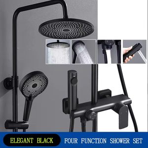 Nouvelle arrivée 2026, ensemble <span class=keywords><strong>de</strong></span> <span class=keywords><strong>douche</strong></span> <span class=keywords><strong>de</strong></span> salle <span class=keywords><strong>de</strong></span> bain <span class=keywords><strong>de</strong></span> haute qualité en laiton noir chromé, 4 fonctions, jet <span class=keywords><strong>de</strong></span> <span class=keywords><strong>pluie</strong></span> étoilé, <span class=keywords><strong>douche</strong></span> pressurisée - Product Image 6