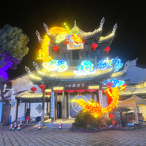 فوانيس تنين من الحرير بالعام الجديد الصينية للديكور في الأماكن الخارجية كبيرة الحجم للبيع - Product Image 4