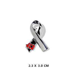 艾滋病宣传标志纪念品徽章金色粉色红色丝带胸针金属滴徽章罂粟花胸花胸针 - Product Image 2