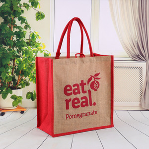 1PCS OEM Customized Logo Eco Friendly Advertising Gift Burlap Linen <strong>Tote</strong> Shopping <strong>Bag</strong> Color Stitching Blank <strong>Jute</strong> <strong>Tote</strong> <strong>Bag</strong> - Product Image 4